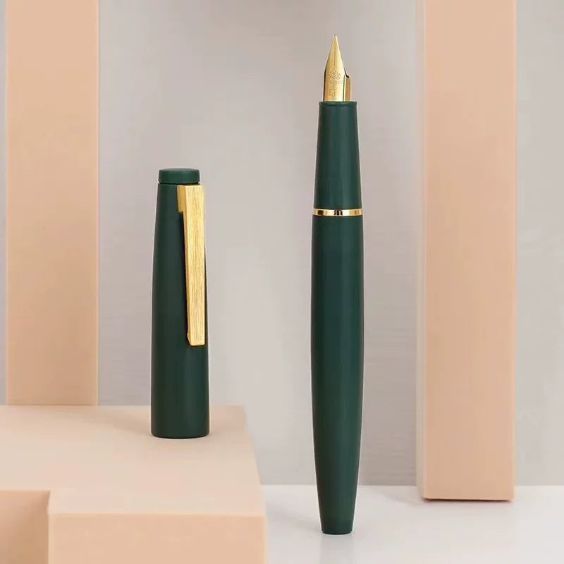 Jinhao 80 Fountain Pen – Lightweight Fiber Body, Smooth Nib for Students, Calligraphy & Extended Writing Gold Army Green