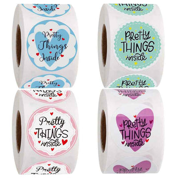 2000pcs Pretty Things Inside Stickers,Round 1 Inch Adhesive Labels