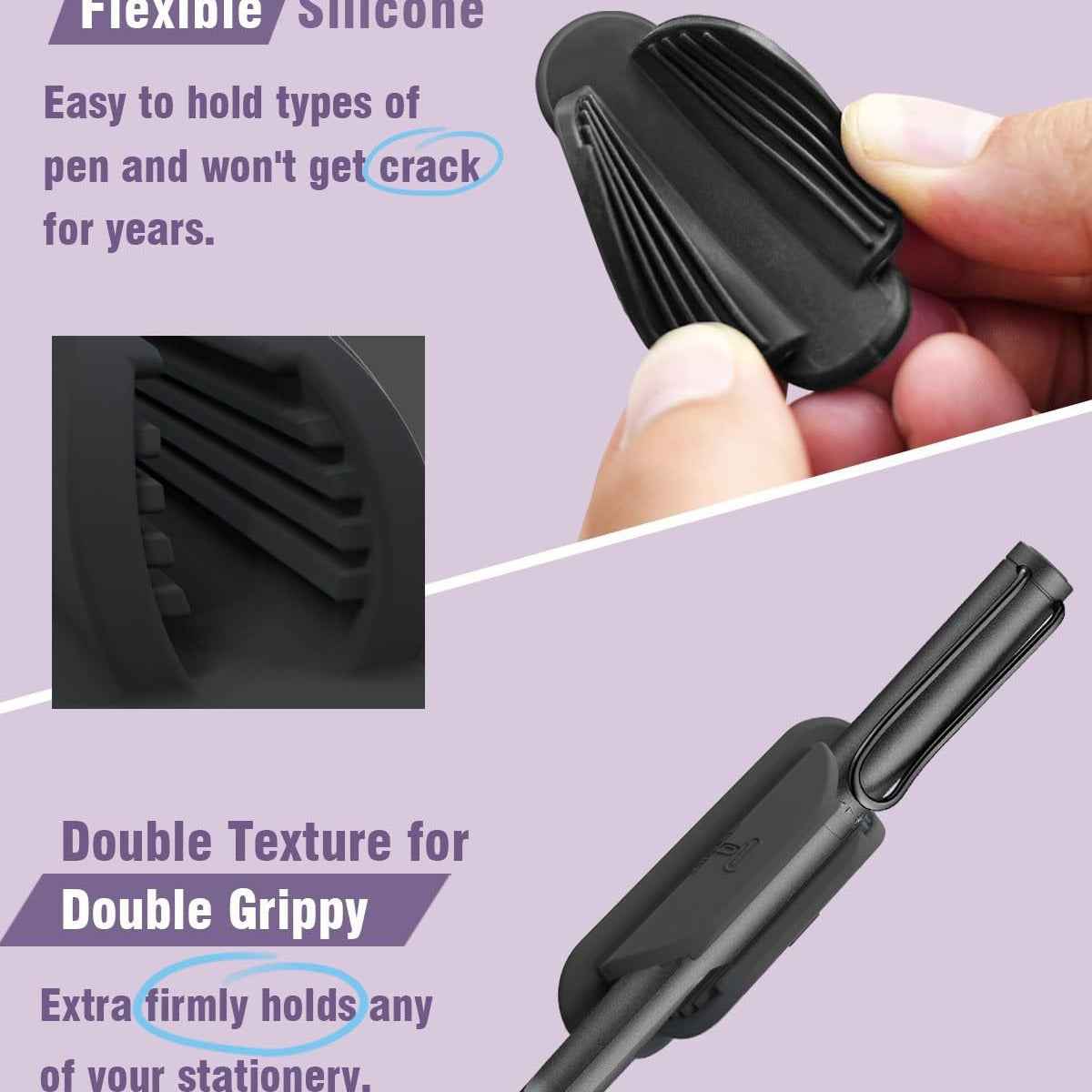 Silicone Pen Pencil Holders with Adhesive Pads for Desk 10 Pack