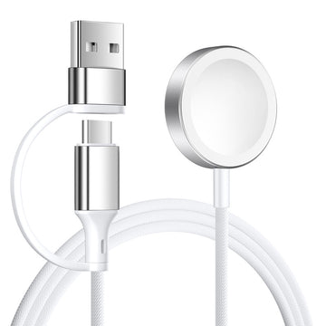 2-in-1 Apple Watch Charger Cable USB-A & USB-C | 1M Magnetic Charging Cable