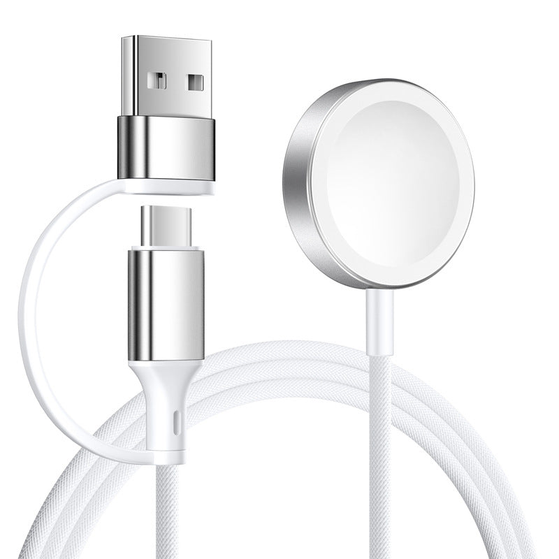 2-in-1 Apple Watch Charger Cable USB-A & USB-C | 1M Magnetic Charging Cable