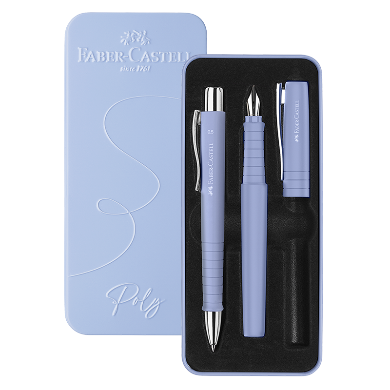 Faber-Castell Poly Pen Fountain and Ballpoint Pen Gift Set Purple