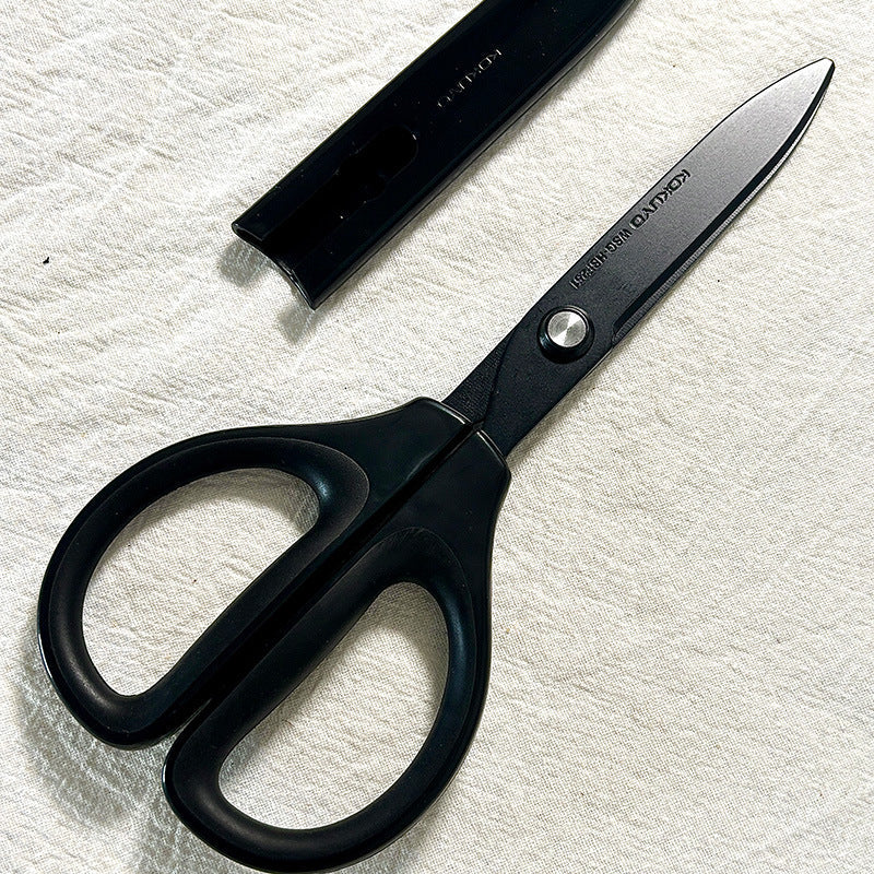 KOKUYO SAXA Fluorine-Coated Scissors | Safe, Portable & Multi-Purpose | 172×76mm | WSG-HSF251 Black