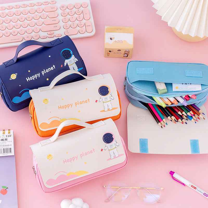 Cartoon Astronaut Pencil Case Pen Bag for School