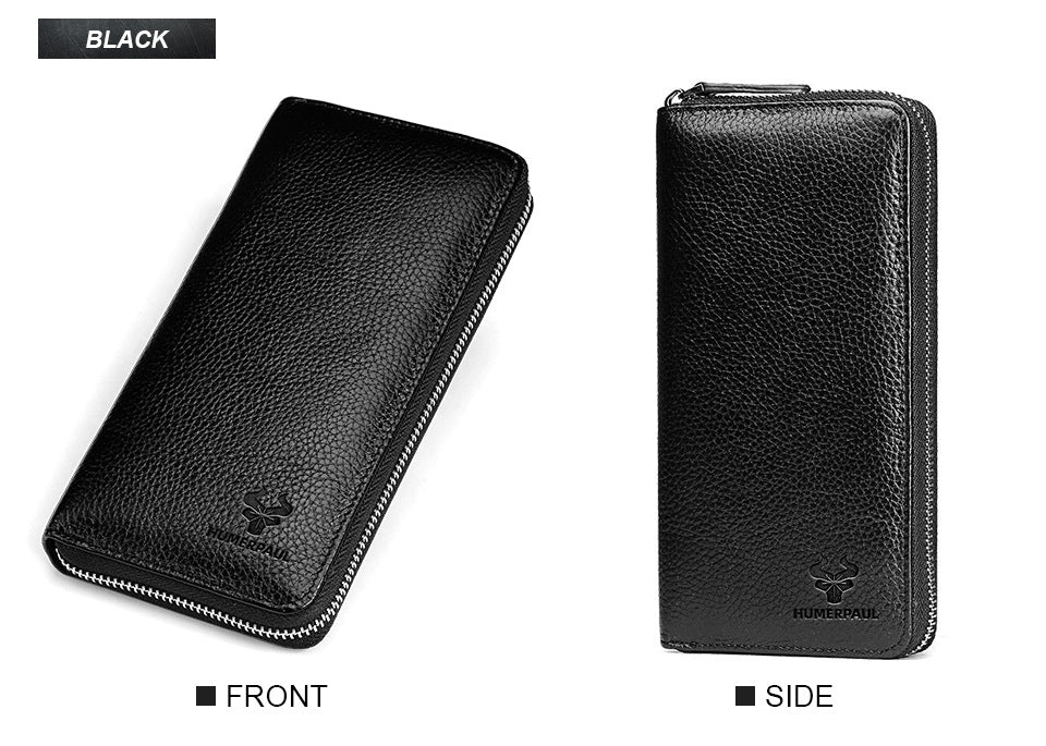 Vintage Men's Wallet,Long Genuine Leather Clutch