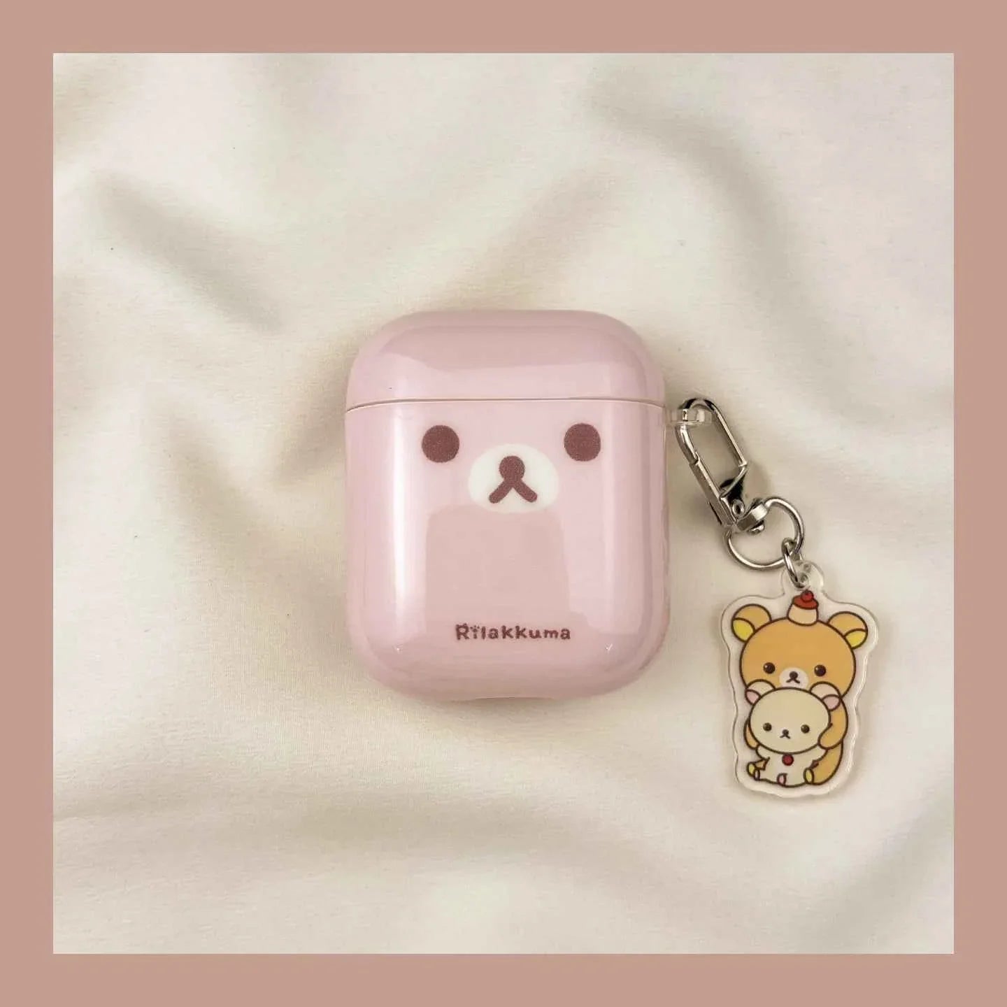 Pink & Yellow Cartoon Rilakkuma AirPods Case B