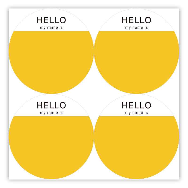 200Pcs Hello Name Tags Hello My Name is Stickers 8cm Round Ginger