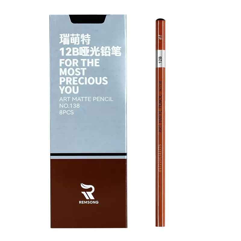 REMSONG ART Matte Pencil Set HB-20B Sketching and Drawing 8 Pack 12B