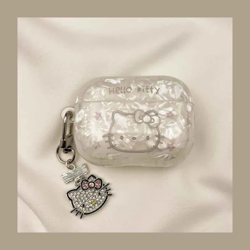 Shell-Pattern Hello Kitty AirPods Case A