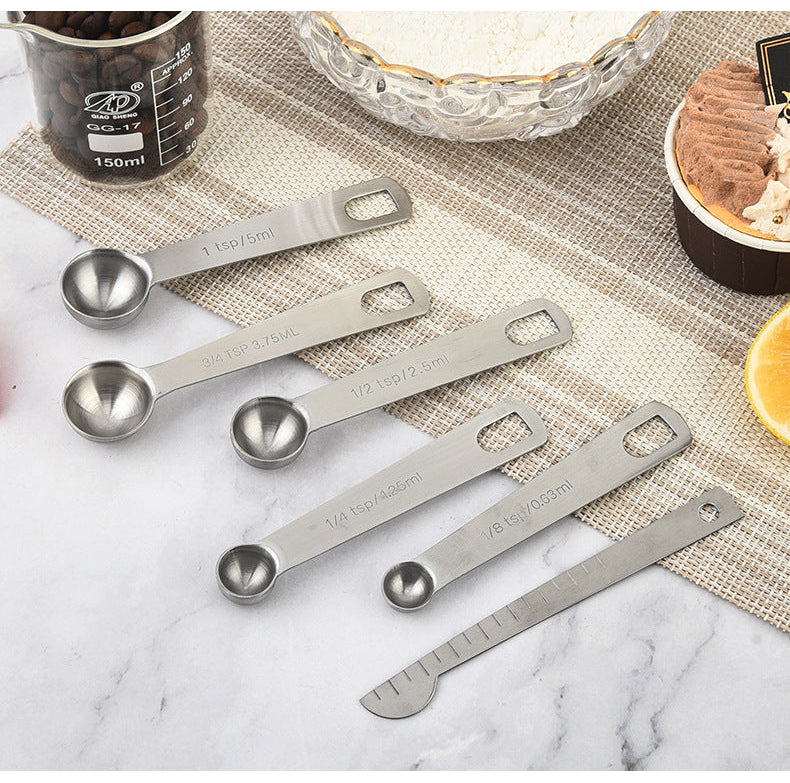 Stainless Steel Measuring Spoons & Ruler – 10-Piece Baking Set
