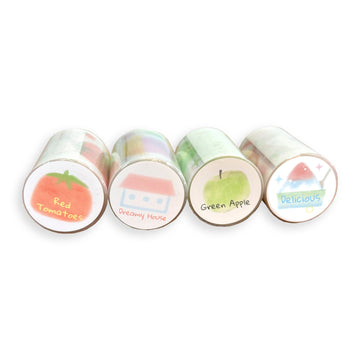 60mm Matte PET Gradient Washi Tape Set – 4 Rolls for Journaling,Scrapbooking