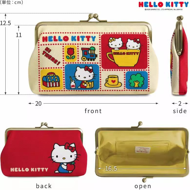 Hello Kitty Cartoon Horizontal Clasp Makeup Bag for Women