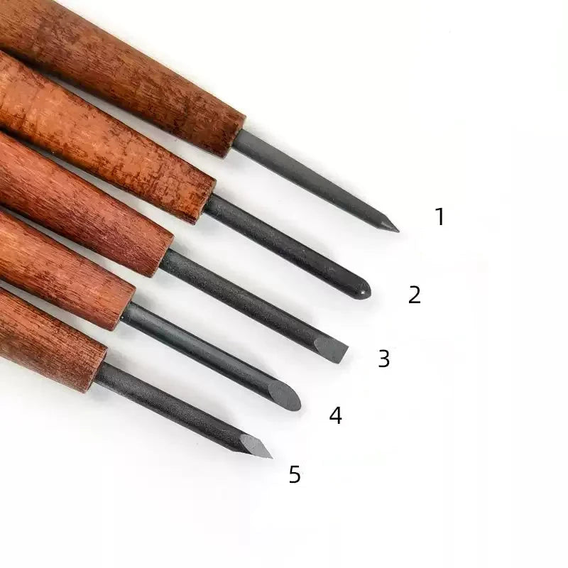 HWAHONG Copperplate Engraving Needle Tool for Soft Metal, 5 Tip Options