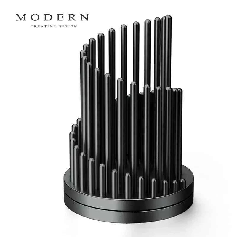 Modern Aluminum Rotating Stress‑Relief Pen Holder Black
