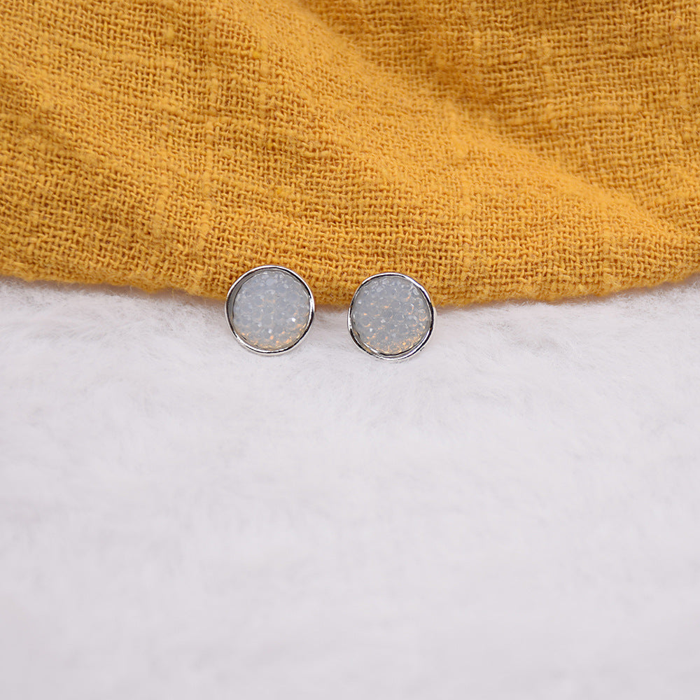 10-mm Resin-Metallknöpfe, runde hellgraue Köpfe mit silbernem Metallrand