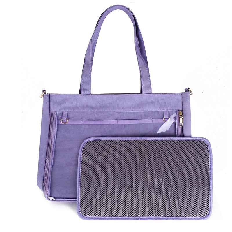 Canvas Ita Bag PVC Window Tote Purple