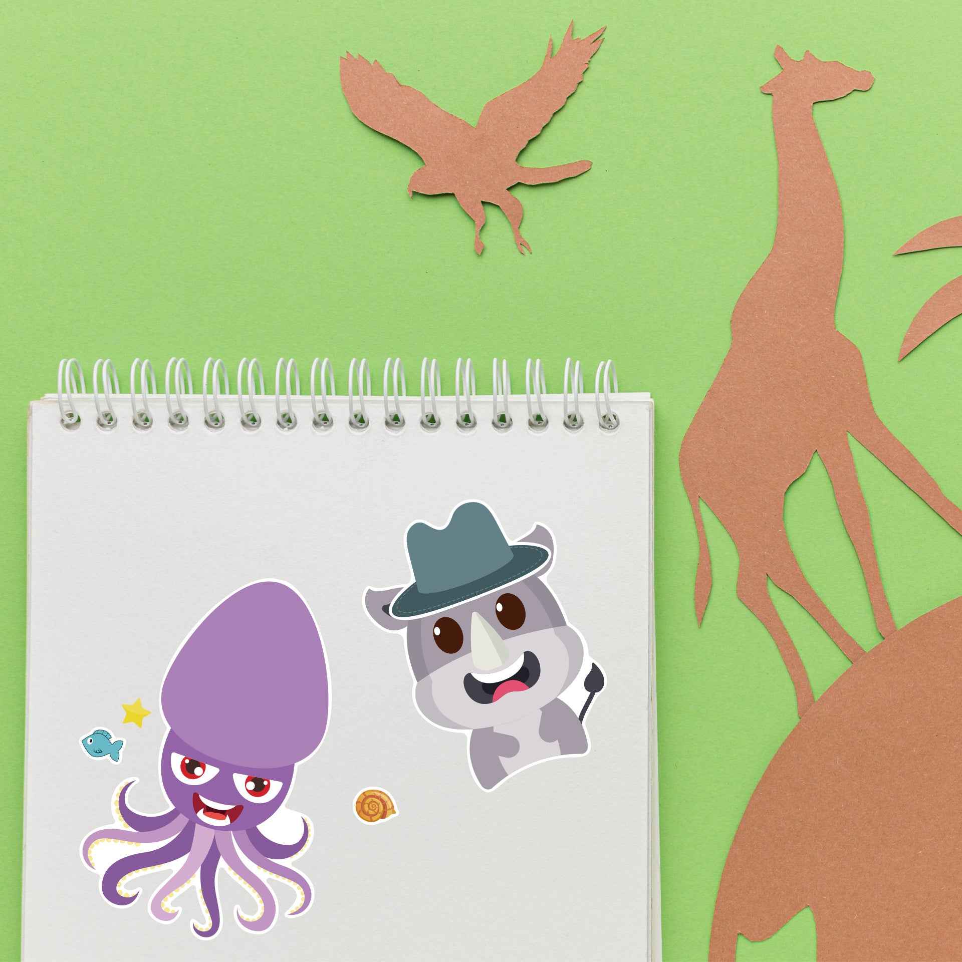 24 Sheets Wildlife Animals Make Your Own Stickers for Kids