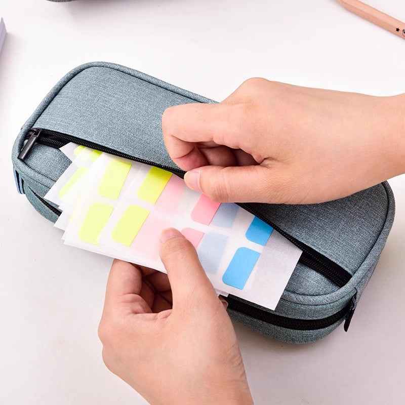 DELI Oxford Fabric Pencil Case Pen Pouch for Students
