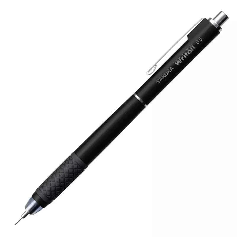 Sakura Writoll Double Knock Mechanical Pencil 0.3mm/0.5mm 0.5MM Black