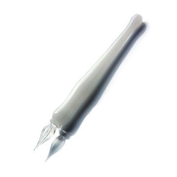 High-Purity Glass Dip Pen for Ink Swatching – Crystal Clear Glass Nib Pen for Calligraphy & Color Testing White