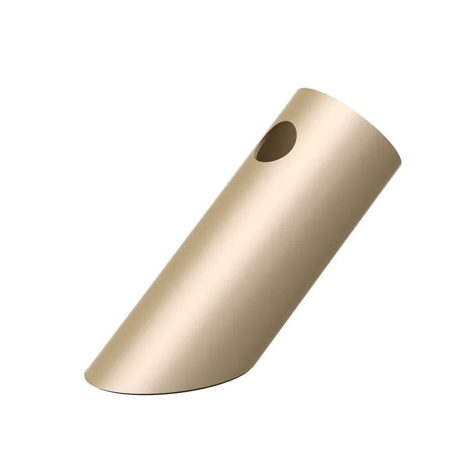 Tilted Aluminum Cylinder Pen Holder - Modern Desktop Organizer Champagne