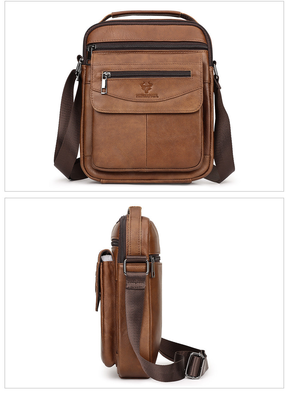 Genuine Leather Men's Crossbody Shoulder Bag