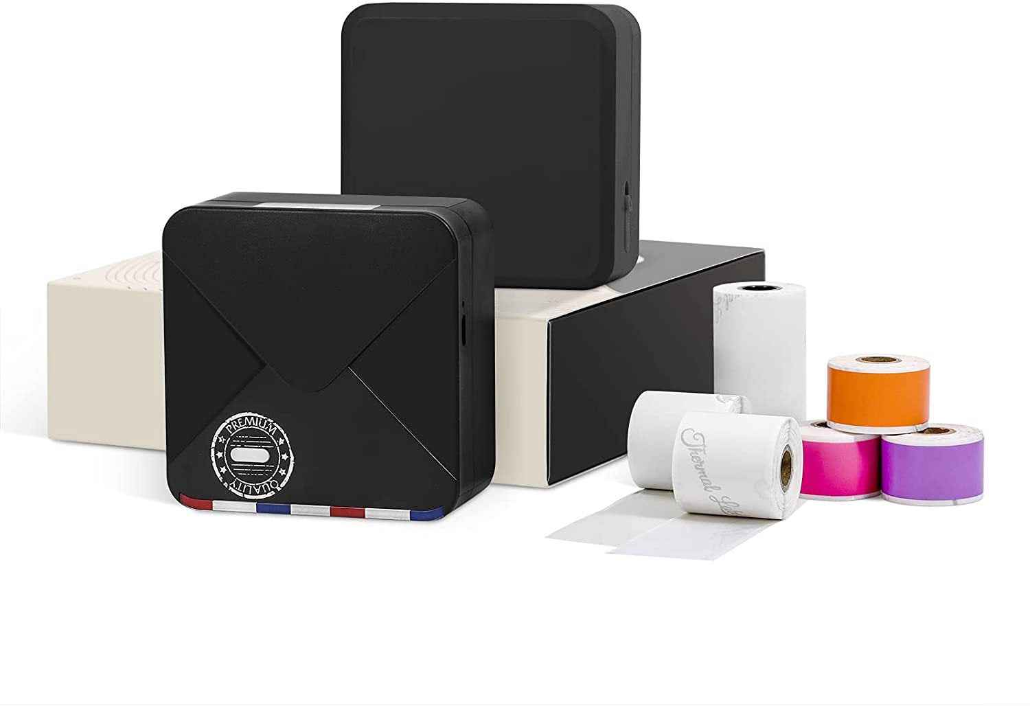Phomemo M02S HD Bluetooth Thermal Photo Printer with 6 Roll Paper Black