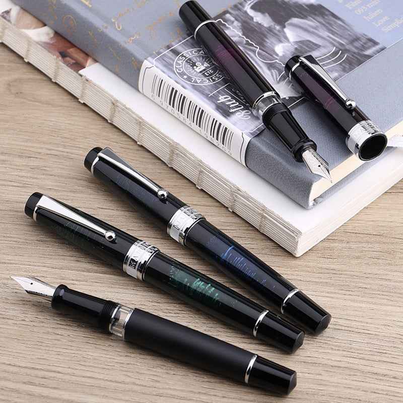 Majohn T5 Piston Fountain Pen,Large Ink Capacity Writing Set with Box