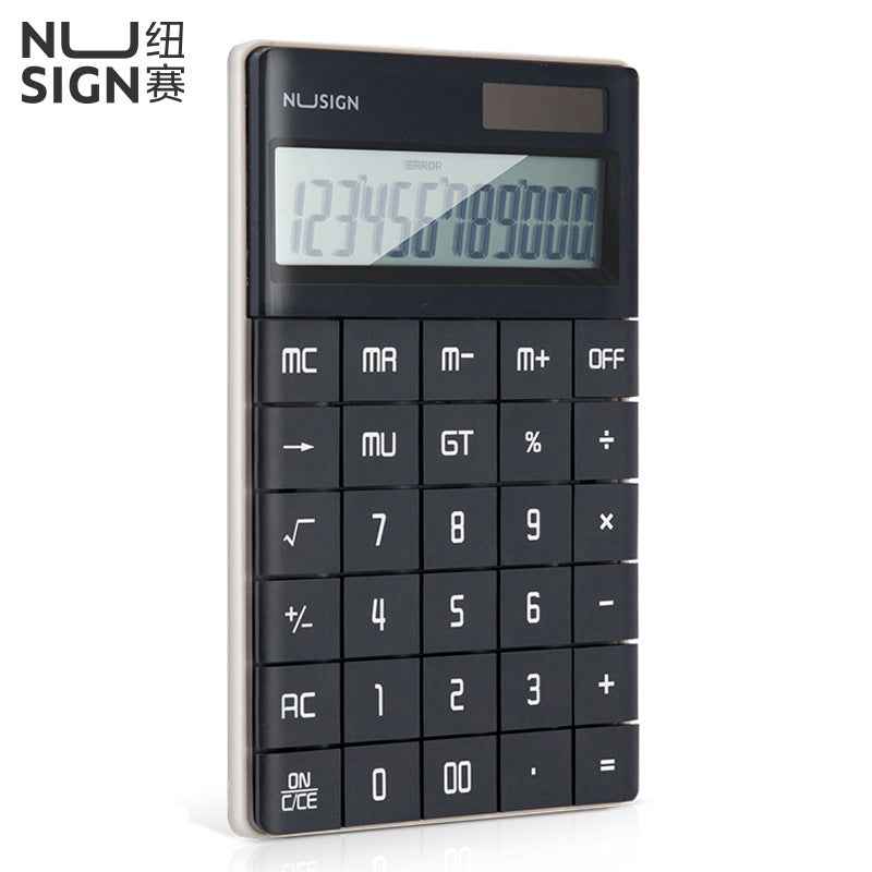 DELI NUSIGN NS041 Desk Calculator 12 Digit Large Display Black