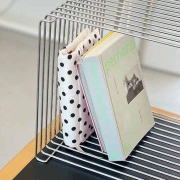 Polka Dot Book Cover - A5 Fabric Journal Sleeve & Planner Case White