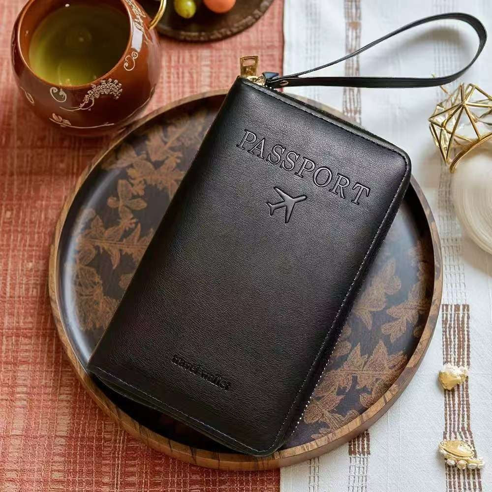 RFID Passport Holder Travel Wallet Black