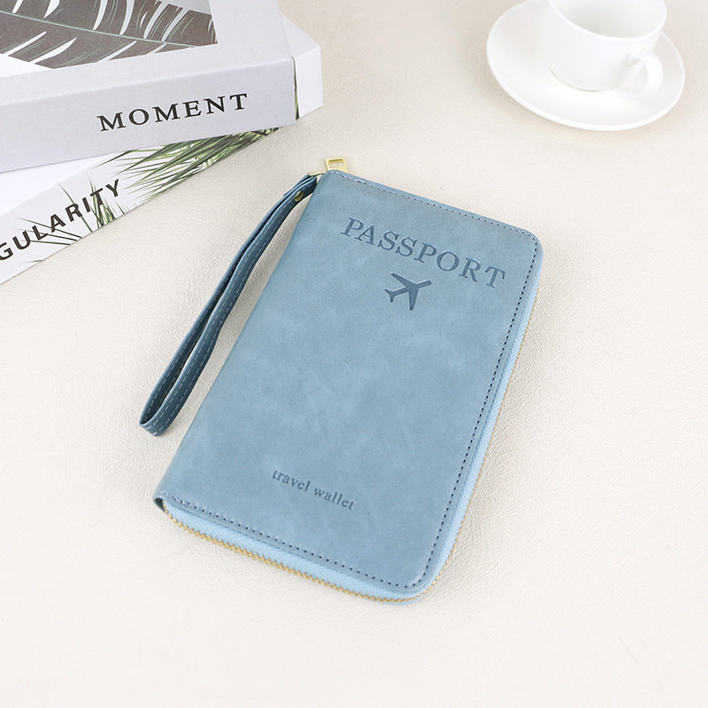 RFID Passport Holder Travel Wallet Sky Blue