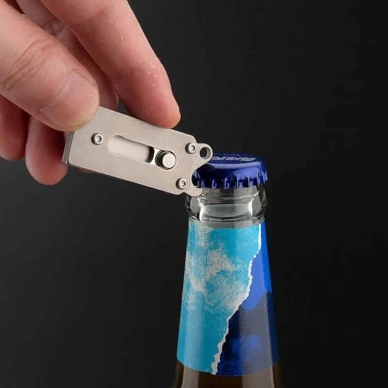 Mini Titanium Peeler Knife & Bottle Opener Keychain Multi-Tool