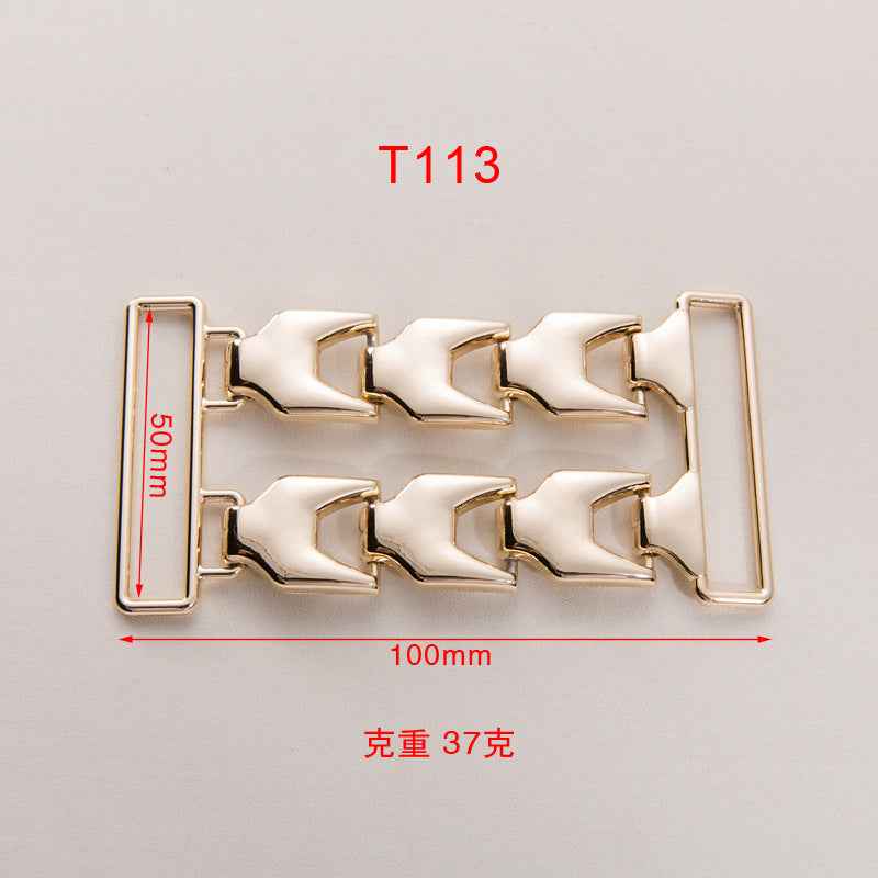 100x50mm silver double-row chain buckle, 20 pack