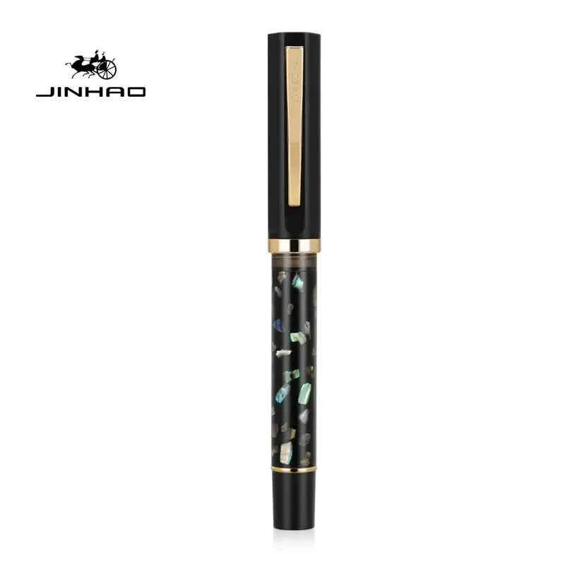 Jinhao 58 Fountain Pen, Iridium Nib with Shell Carving Black (Black Shell)