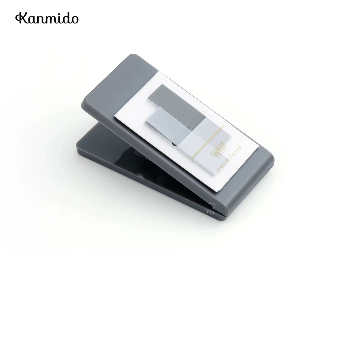 Kanmido Miniclip Coco Fusen MY FAVE Clip Sticky Note Dispenser | Refillable Index Tabs | 2 x 30 Sheets Black