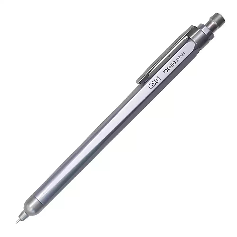 OHTO GS01 Horizon Roller Gel Pen 0.5mm – Metal Barrel | Black / Champagne Gold / Silver / Red | Japan OHTO Silver
