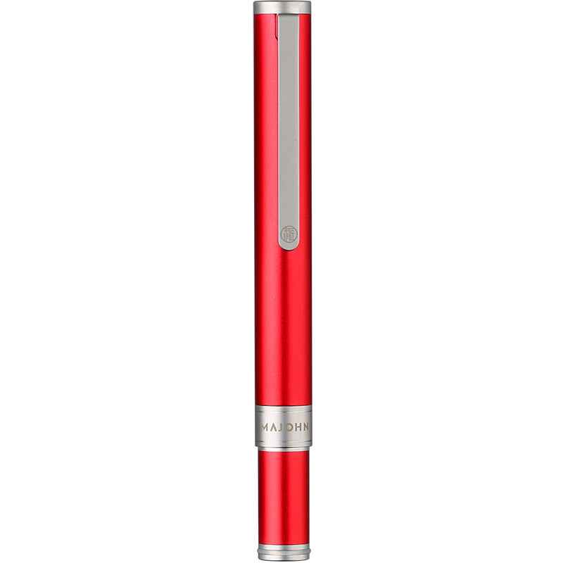 Majohn N1 Mini Fountain Pen Fine Nib,Aluminum Pocket Short Travel Pen Red