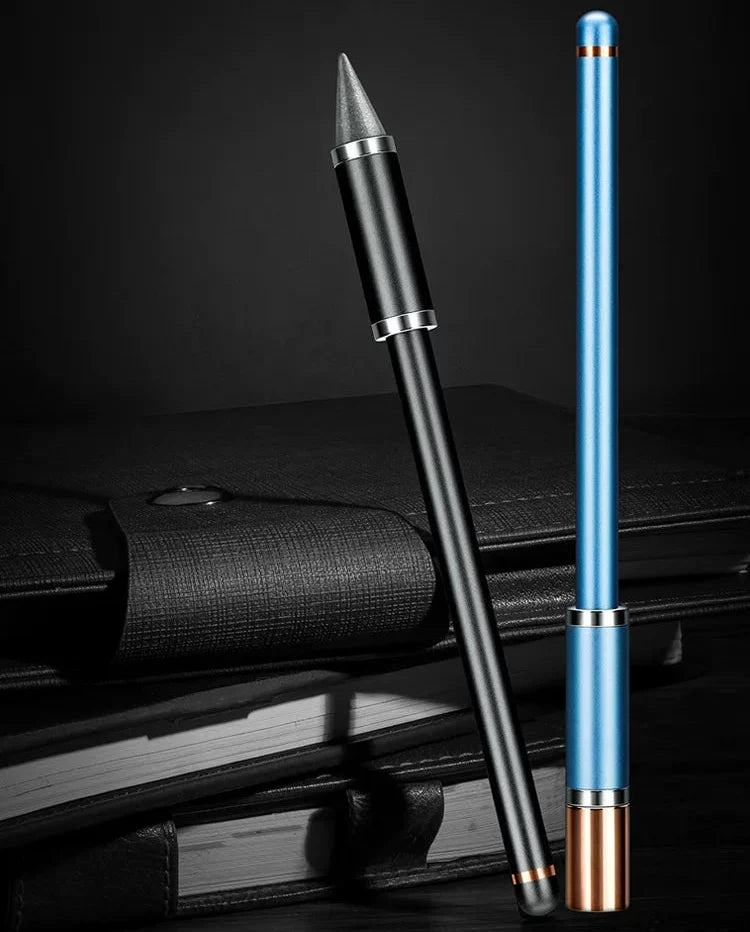 GNASEET Inkless Eternal Pen – Magnetic Fidget Cap, Metal Body | 148x7.5mm | Gold / Silver / Blue / Black