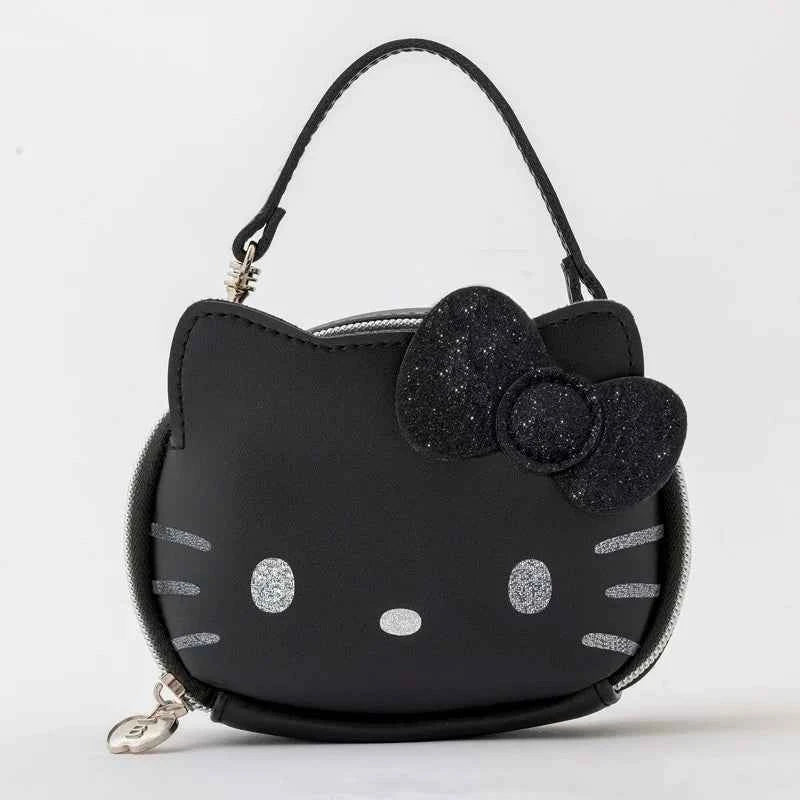 Hello Kitty PU Leather MINI Coin Purse Crossbody Pouch Black