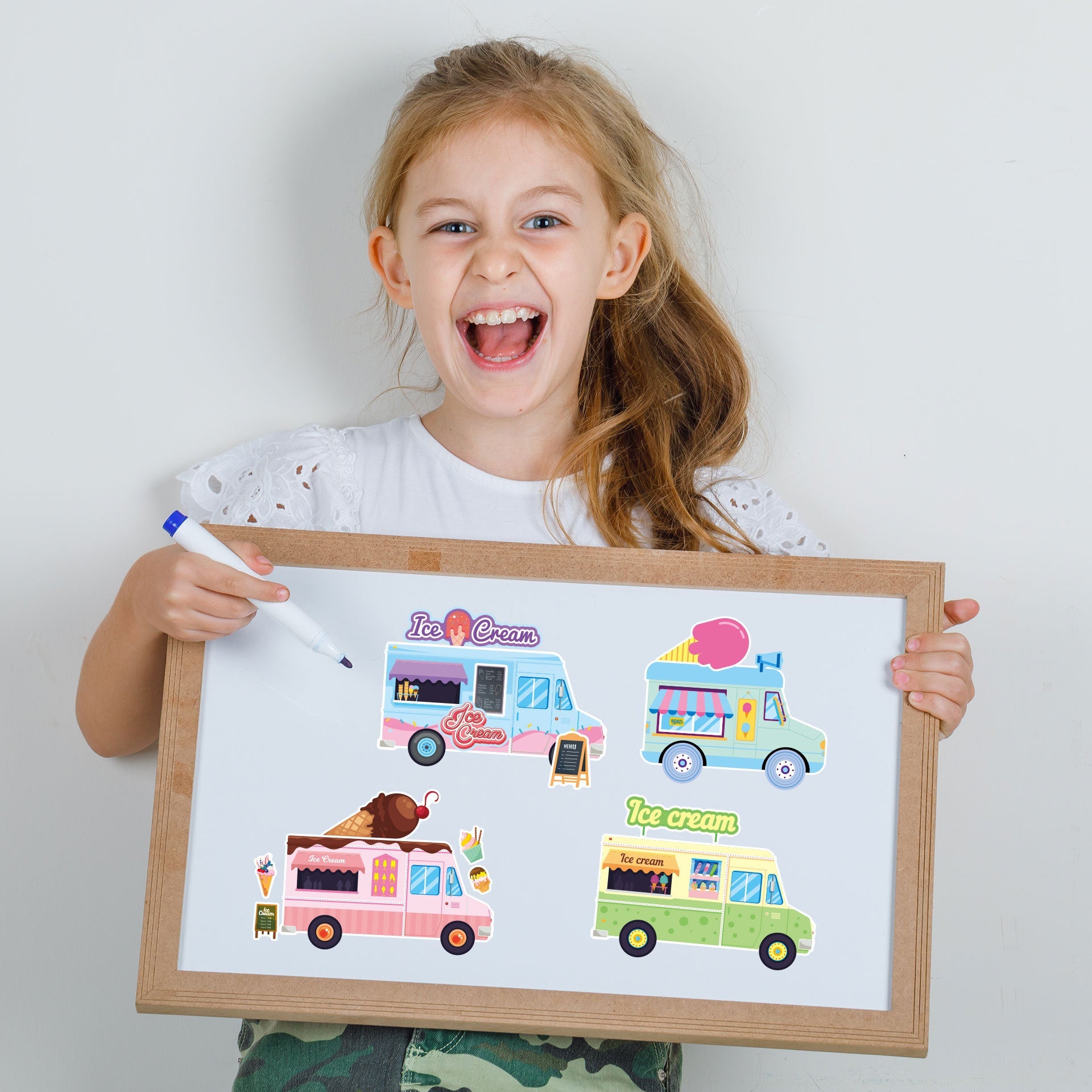 Make a Face Ice Cream Van Stickers for Kids 24 Sheets