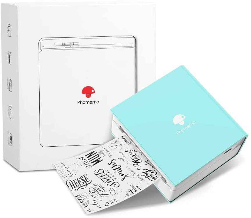 Phomemo M02 Sticker Printer Portable Thermal Label Printer with 1 Roll Paper Green