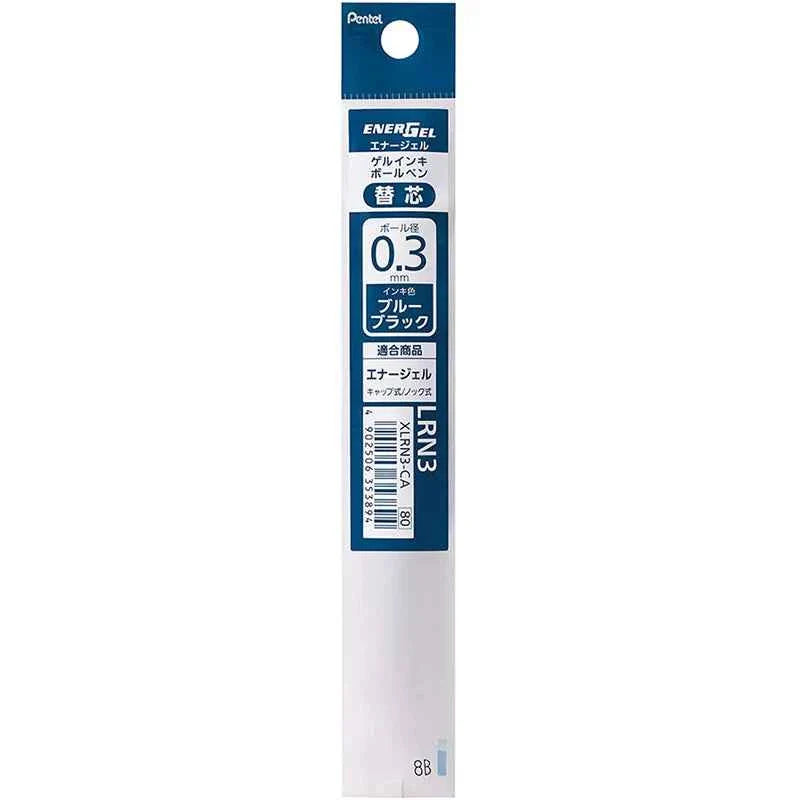 Pentel EnerGel LRN3 Needle-Point Gel Pen Refill - 0.3mm - 5 Pack 5 Blue Black