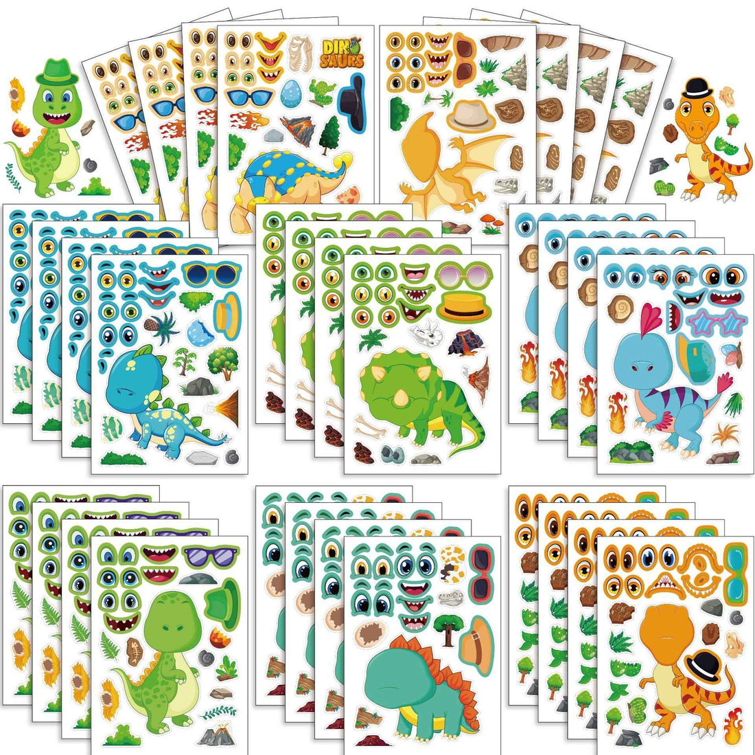 Make a Face Tyrannosaurus Rex Stickers for Kids 32 Sheets