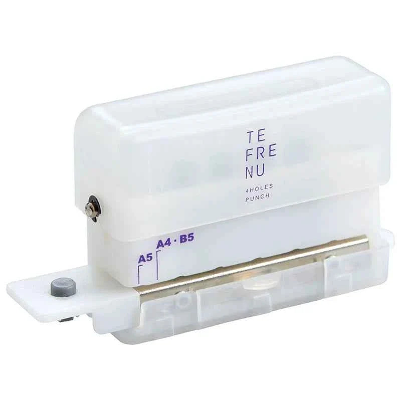 King Jim TEFRENU 4 Hole Paper Punch White