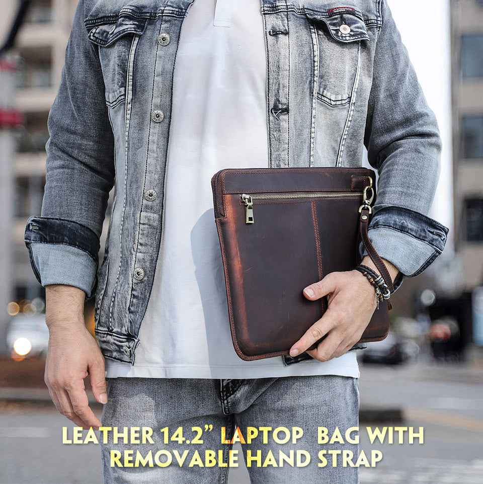 Contacts Family MacBook Pro 14 Case – Leather Laptop Sleeve