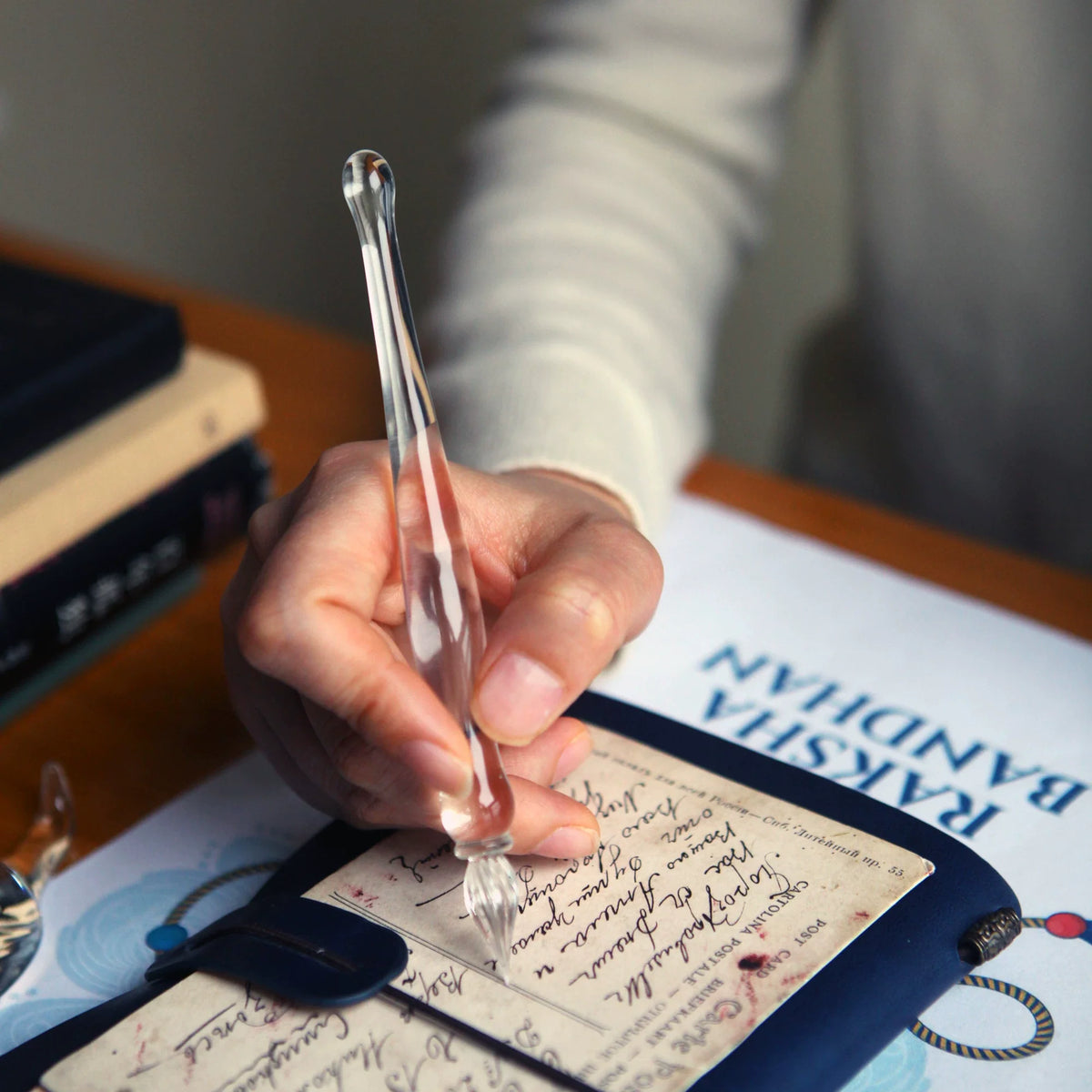 High-Purity Glass Dip Pen for Ink Swatching – Crystal Clear Glass Nib Pen for Calligraphy & Color Testing