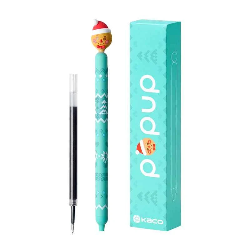 Kaco POPUP Gel Pens Christmas 0.5mm 3 Pack with Black Ink Refills