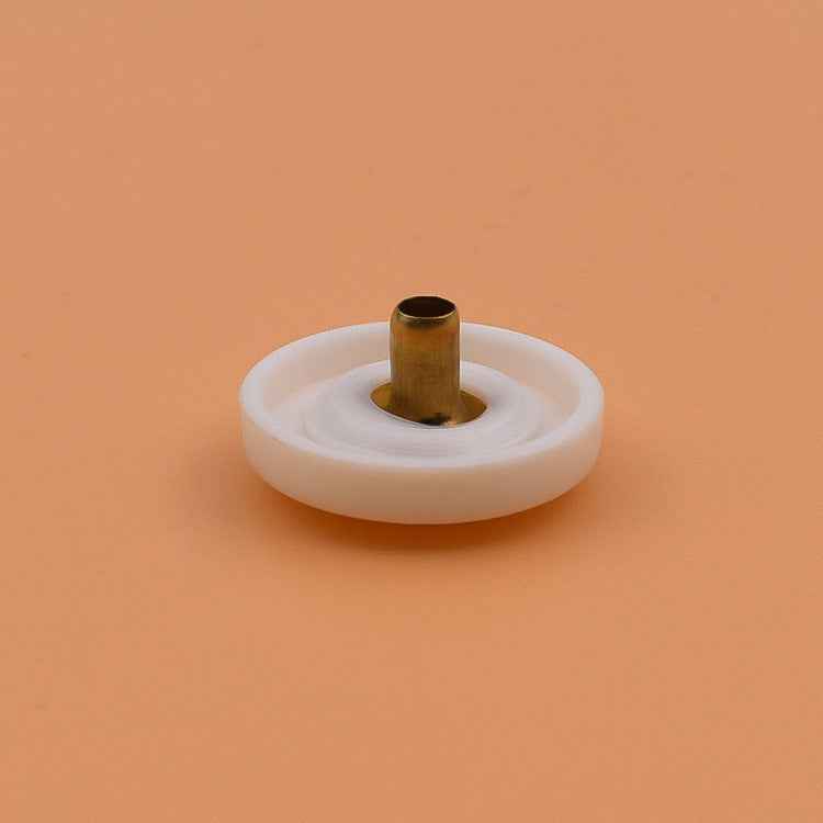 15mm white snap button base with brass post