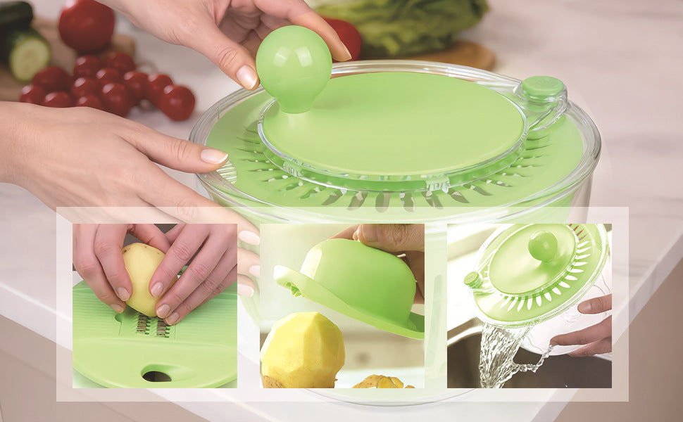 Multifunctional Salad Spinner & Vegetable Slicer